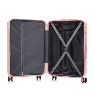 Hard Shell Luggage With Scratch Resistant Surface, 4 Wheels, Combination Lock & Side Hooks