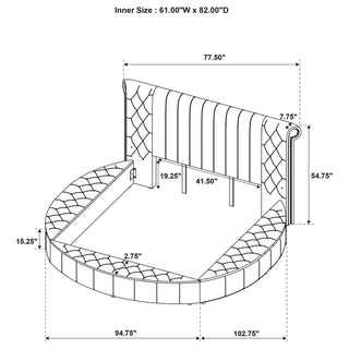 Santiago - Upholstered Round Storage Bed With Built In Charging Ports