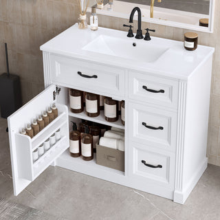 Modern Bathroom Vanity With Sink, 4 Drawers, Soft-Close Door, Adjustable Shelf
