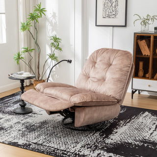 Modern Swivel Gliding Recliner Chair With Rocking Function And Phone Holder, Large Comfortable