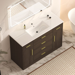 Bathroom Vanity With Abundant Storage 2 Soft Close Doors And 6 Drawers
