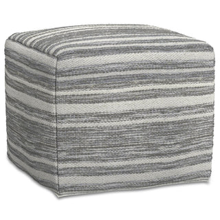 Carina - Square Woven Pouf - Black White