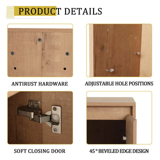 Soft Close Door Freestanding Bathroom Vanity With Sink, 1 Small Storage Cabinet