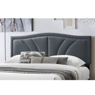 Bed With Nailhead Trim Accents, Upholstered Platform Frame