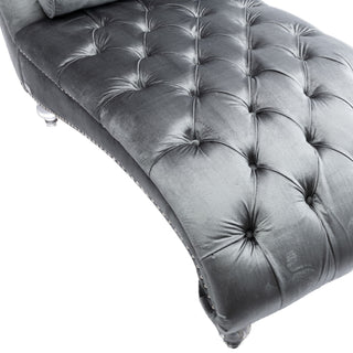 Chaise Lounge Indoor, Button Tufted Upholstered Chaise Lounge Chair With Pillow