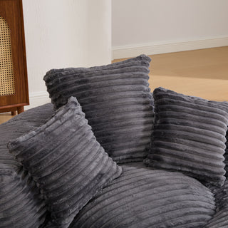 Oversized Bean Bag Chair With 3 Pillows & Armrest - Dark Gray