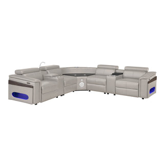 Nova - Sectional With Bluetooth Speaker, LED And Lifting Wine Cabinet