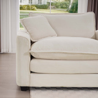 Modern Classic Fabric Single Chair Deep Seat Sofa With Pillow
