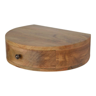Wall Mounted Rounded Nightstand - Oak