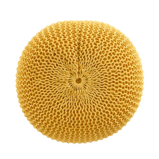 Bordeaux - Knitted Round Pouf, Versatile Ottoman And Floor Cushion