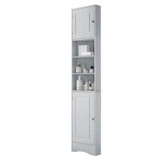 Multi Functional Corner Cabinet With Adjustable Shelves And 2 Doors