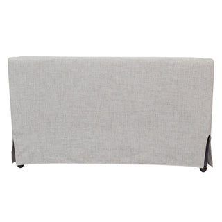 Slip Covered Settee With Casters - Beige