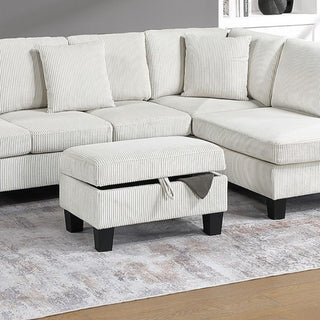 Sectional Sofa With Storage Ottoman And Pillows