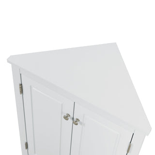 Triangle Bathroom Storage Cabinet With Adjustable Shelves, Freestanding Floor Cabinet For Home Kitchen