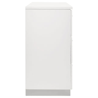 Dulcey - 6 Drawer Dresser With Accents, Bedroom Storage - Gloss White