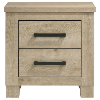 Sansome - 2 Drawer Nightstand Bedside Table - Oak