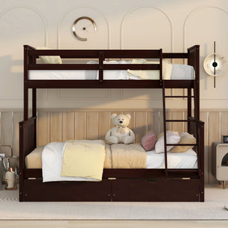 Bunk Bed With Ladders And 2 Storage Drawers