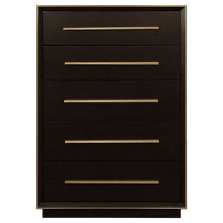 Prescott - 5 Drawer Chest - Brown
