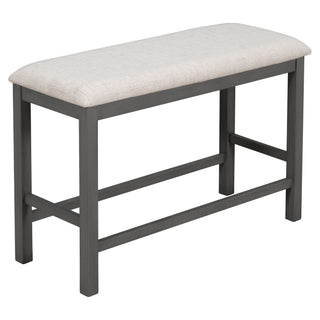 Counter Height Dining Set With Shelf, 4 Chairs And Bench