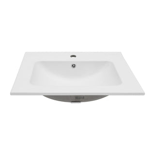 Rectangular Single Vanity Top With 1 Faucet Hole And Overflow Ceramic
