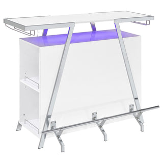 Katia - Wine Cabinet With LED Home Bar, 12 Bottle Storage - Gloss White