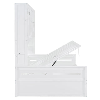 Daybed With All-In-One Cabinet And Shelf
