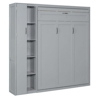 Murphy Wall Bed With Shelves, Wardrobe And LED Lights