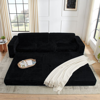 Modern Minimalist L Shape Modular Sectional Sofa, Couch