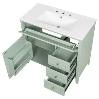 Bathroom Vanity With Sink, Cabinet With 3 Drawers And Adjustable Shelf