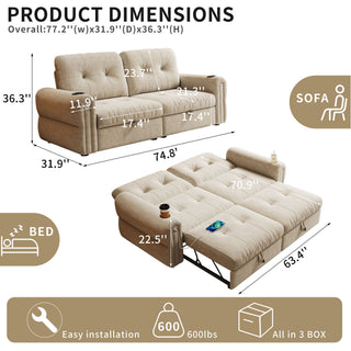 Cloud Like Convertible Sofa Bed With For Living Room