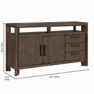 Side Server With Glass Inlay - Dark Oak