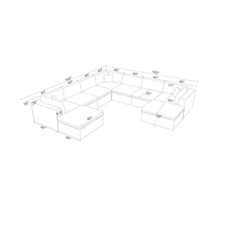 Custom Configuration Modular Sectional With Toss Pillows