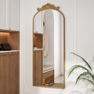 Vintage Arched Full Body Mirror, Wall Mounted For Living Room