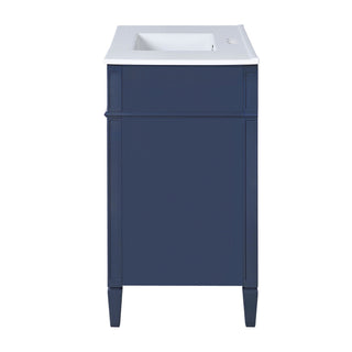 Bathroom Vanity With Mirror Cabinet, Single Sink With 2 Soft Closing Doors And 4 Drawers
