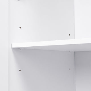 Tall Hall Tree With Shoe Storage, 4 In 1 Entryway Bench With 6 Cabinets, 4 Coat Hooks & Adjustable Shelf For Hallway - White