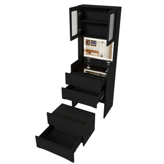 3 In 1 Vanity Table With LED Mirror & Storage Stool For Bedroom