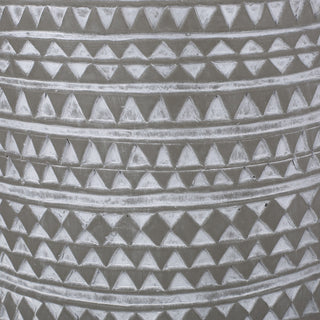 Outdoor Side Table With Cylindrical Shape - White