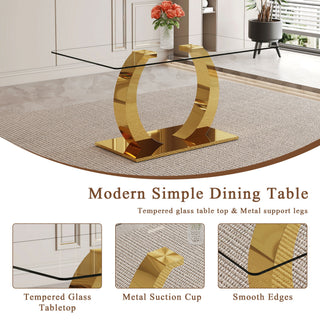 Dining Table For Living Spaces - Gold / Transparent
