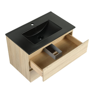 Wall Mounted Bathroom Vanity With Sink, 2 Soft Close Drawers