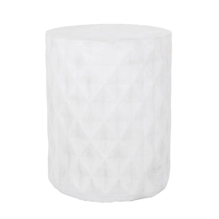 Outdoor Lightweight Concrete, Side Table - Antique White