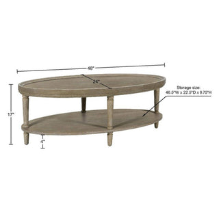 Bedford - Oval Coffee Table With Shelf - Natural