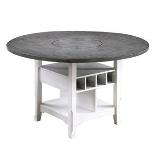 Contemporary Counter Height Dining Set With Built In Lazy Susan