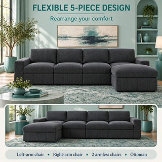 Modular Sectional Sofa, Reversible Set