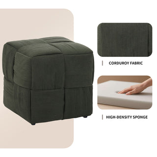 Square Ottoman Foot Rest With Woven Design