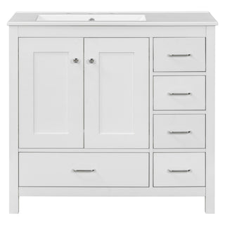 Bathroom Vanity With Sink Combo, 2 Soft Close Doors And 5 Drawers