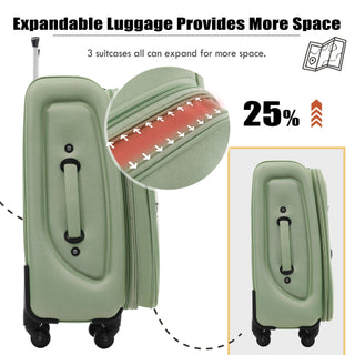 Softside Luggage Expandable Set With Duffel Bag Upright Spinner