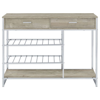 Ethel - 2 Drawer Home Bar Storage With Wine Rack - Oak