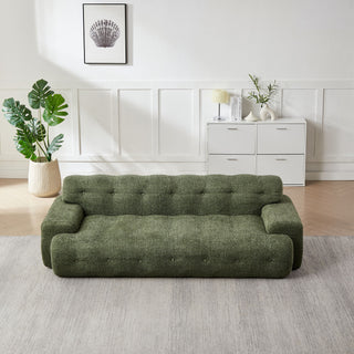 Cloud Series Minimalist Button Tufted Square Arm 3 Seater Sofa