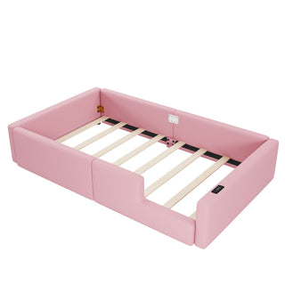 Platform Bed With Guardrail And Charging Station
