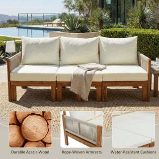 Outdoor 3 Seat Patio Sunbed